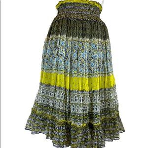 ECI New York Lined Boho Ruffled Skirt
